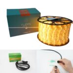 Instalatie Craciun, 2 m, 48 Led-uri, Furtun Luminos, Alb cald, Transformator, Sectionabila, 220 V, Embo - imagine 11