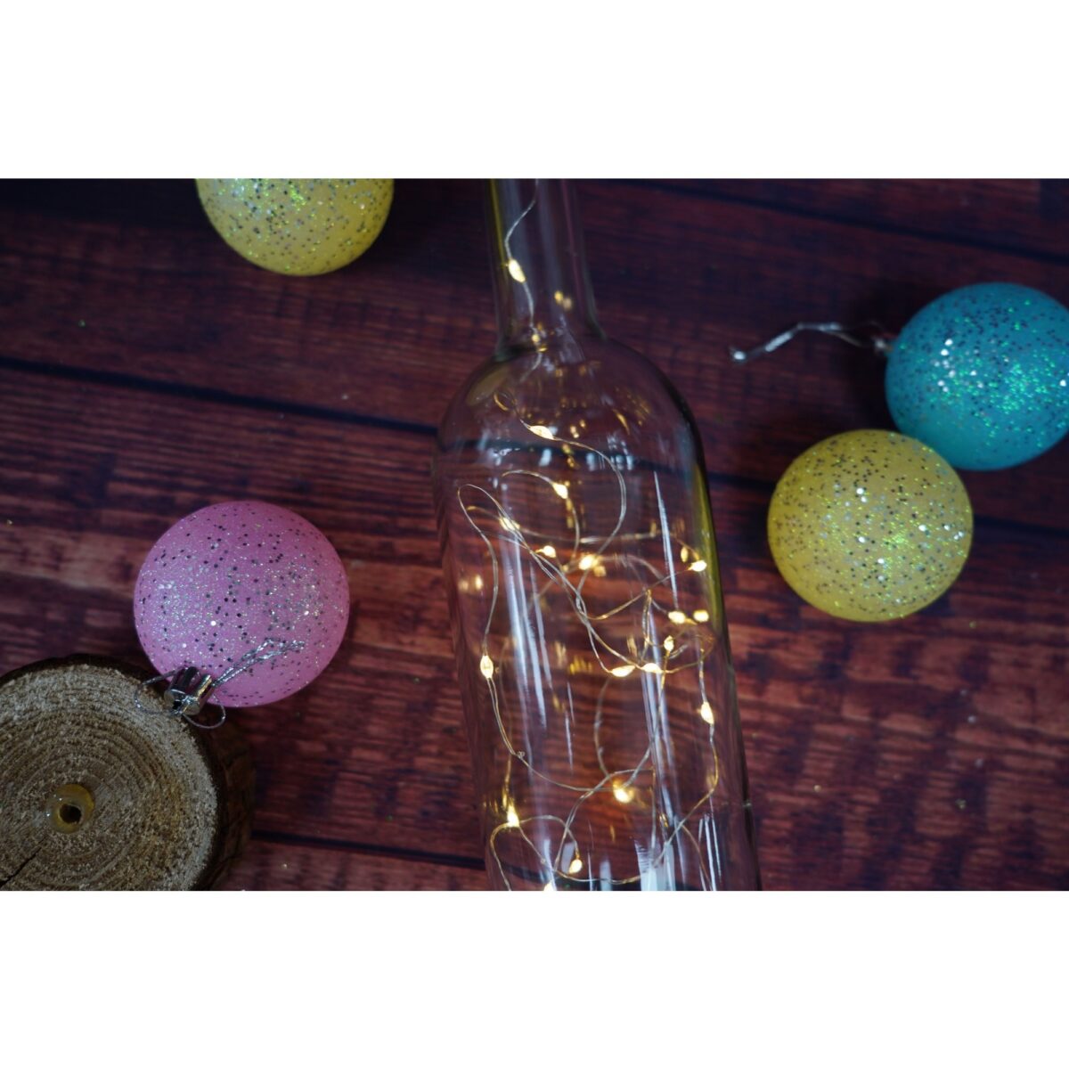 Instalatie de Craciun, Liniara, 2 m, Baterii, 20 LED-uri, Alb Cald, Fir Cupru, Interior/Exterior, Embo - imagine 4