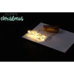 Instalatie de Craciun, Liniara, 2 m, Baterii, 20 LED-uri, Alb Cald, Fir Cupru, Interior/Exterior, Embo - imagine 7