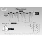 Instalatie Craciun, 20 m, 572 Led-uri ,Franjuri, Rosu / Verde/ Albastru, Flash, Transformator, Interconectabila, Prelungitor 3 m inclus, Fir Alb, Embo - imagine 3