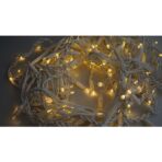 Instalatie Craciun, 25 m, Led-uri ,Franjuri, Alb cald, Flash, Alimentator, Interconectabila, Fir Alb Cauciucat, 220v, Embo - imagine 4