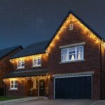 Instalatie Craciun, 25 m, Led-uri ,Franjuri, Alb cald, Flash, Alimentator, Interconectabila, Fir Alb Cauciucat, 220v, Embo