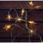 Instalatie Craciun, 3 M,20 de LED-uri, alb-cald, model cu stelute, liniara, cu baterie, interior/exterior, Embo - imagine 4