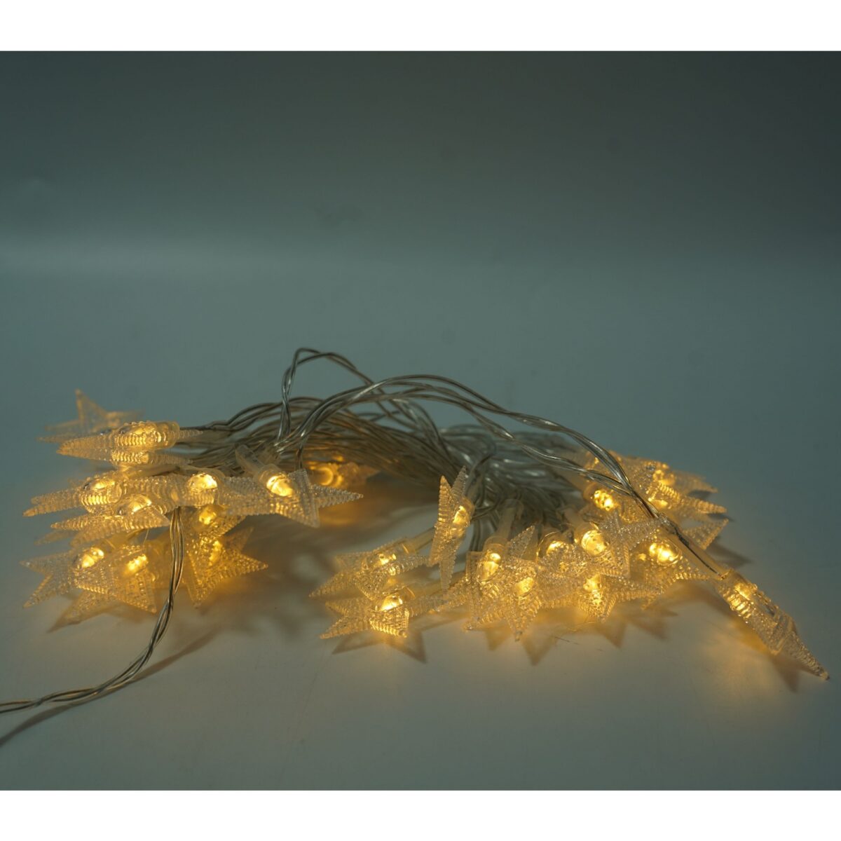 Instalatie Craciun, 3 M,20 de LED-uri, alb-cald, model cu stelute, liniara, cu baterie, interior/exterior, Embo - imagine 5