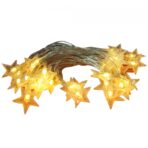 Instalatie Craciun, 3 M,20 de LED-uri, alb-cald, model cu stelute, liniara, cu baterie, interior/exterior, Embo