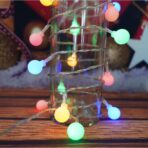 Instalatie Craciun, 3.5 m, 30 de LED-uri, multicolor RGB, model cu bilute, liniara, cu baterie, interior/exterior, Embo - imagine 5