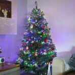 Instalatie Craciun, 30 m, 300 Led-uri ,Liniara, Rosu/Albastru/Rosu/Verde, Flash, Transformator cu telecomanda, Interconectabila, Prelungitor 3 m inclus, Fir Verde, Embo - imagine 2