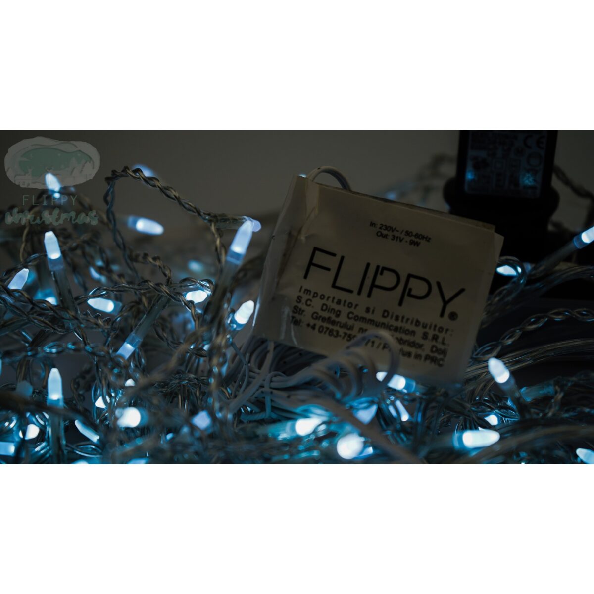 Instalatie Craciun, 35 m, Led-uri ,Franjuri, Alb rece, Flash, Alimentator, Interconectabila, Fir Transparent Cauciucat, 220v, Embo - imagine 4