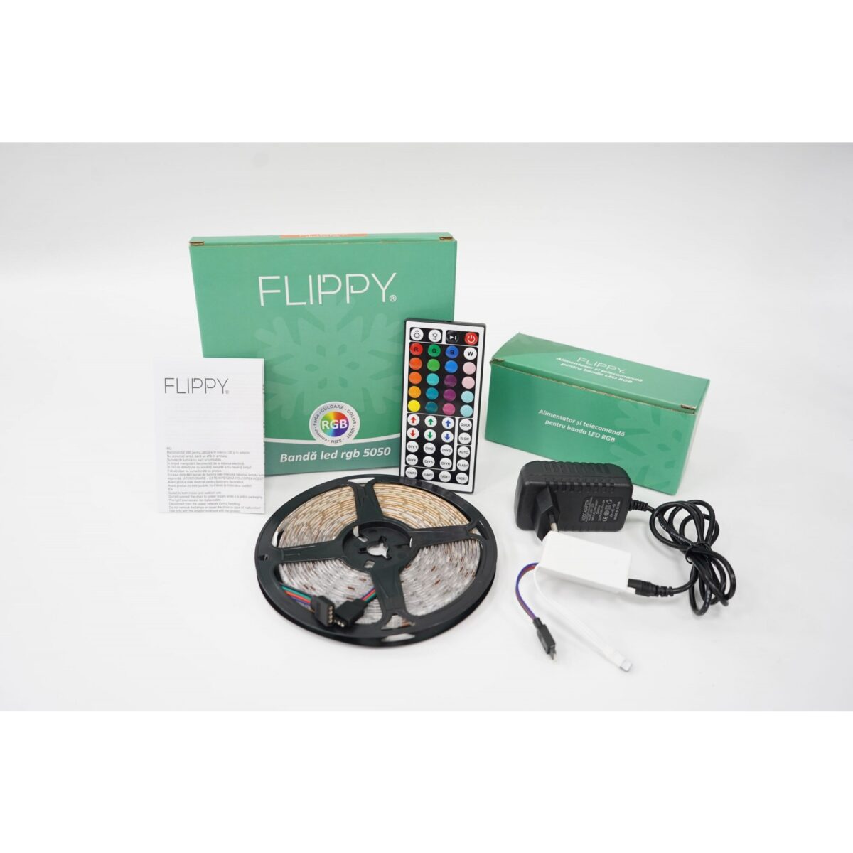 Kit Banda Led RGB SMD 5050 cu Transformator inclus Embo - Lungime 5 M, 270 LED-uri, Telecomanda 44 taste, pentru TV, PC, Auto, IP65, Lumina Ambientala - imagine 6