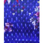 Instalatie Craciun, Tip Plasa, IP 44, 8 x 1 m, 320 LED-uri, Albastru, 8 jocuri de lumini, Transformator cu telecomanda, Interconectabila, Prelungitor 5 m inclus, Fir transparent, Embo - imagine 4