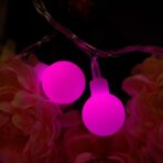 Instalatie sfere brad Craciun Embo, 3 metri, 20 LEd-uri, alimentare la retea, fir transparent, multicolora - imagine 5