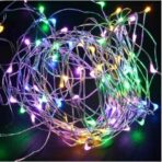 Instalatie de Craciun cu Baterii Tip Liniar, 2 jocuri de lumini, Fir Cupru 10 m 100 LED -uri, Multicolor - imagine 2