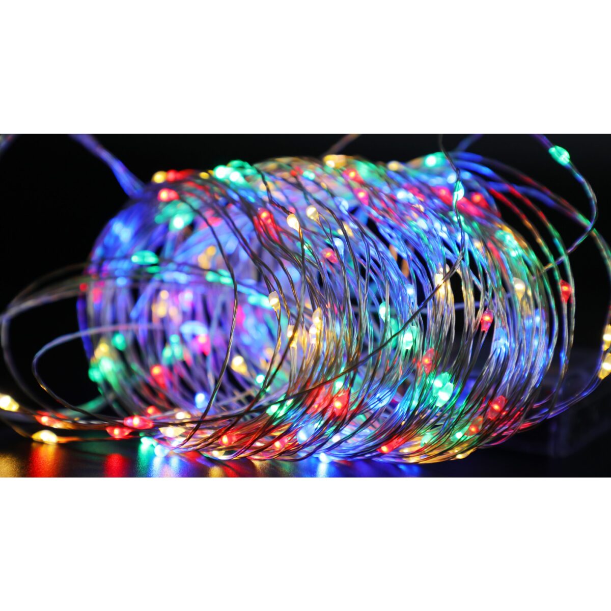 Instalatie de Craciun, Liniara, 20 m, Baterii, 200 LED-uri, Multicolor, 2 Jocuri de Lumini, Fir Cupru, Interior/Exterior, Embo - imagine 10