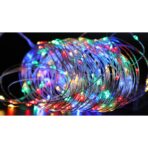 Instalatie de Craciun, Liniara, 20 m, Baterii, 200 LED-uri, Multicolor, 2 Jocuri de Lumini, Fir Cupru, Interior/Exterior, Embo - imagine 10