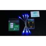 Instalatie de Craciun cu Baterii Tip Liniar, 2 jocuri de lumini, Fir transparent 1 m 10 LED -uri, Albastru - imagine 5