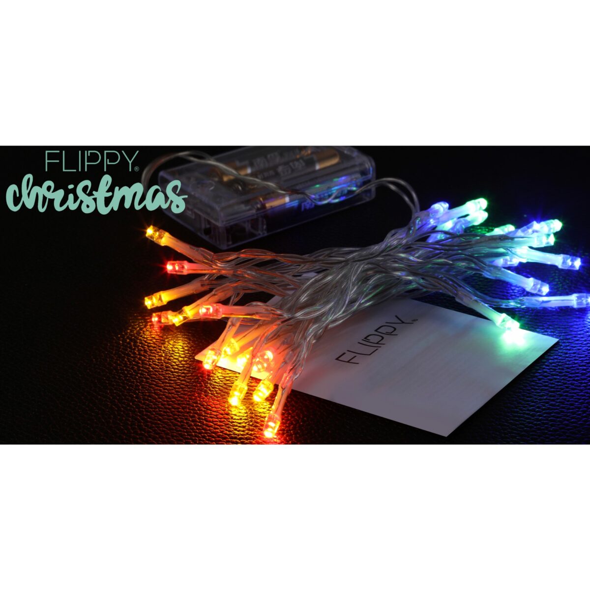 Instalatie de Craciun, Liniara, 1 m, Baterii, 10 LED-uri, Multicolor, 2 Jocuri de Lumini, Fir Transparent, Interior/Exterior, Embo - imagine 9