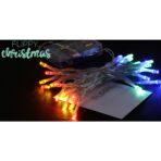 Instalatie de Craciun, Liniara, 1 m, Baterii, 10 LED-uri, Multicolor, 2 Jocuri de Lumini, Fir Transparent, Interior/Exterior, Embo - imagine 9