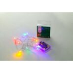 Instalatie de Craciun, Liniara, 1 m, Baterii, 10 LED-uri, Multicolor, 2 Jocuri de Lumini, Fir Transparent, Interior/Exterior, Embo - imagine 4