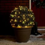 Instalatie de Craciun cu Baterii Tip Liniar, 2 jocuri de lumini, Fir Transparent 10 m 100 LED -uri, Alb Cald - imagine 3
