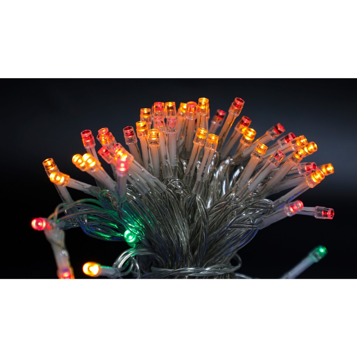 Instalatie de Craciun cu Baterii Tip Liniar, 2 jocuri de lumini, Fir Transparent 10 m 100 LED -uri, Multicolor - imagine 6