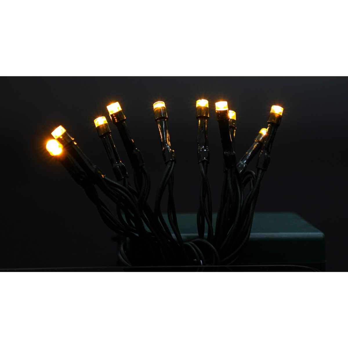 Instalatie de Craciun cu Baterii Tip Liniar, 2 jocuri de lumini, Fir Verde 1 m 10 LED -uri, Alb Cald - imagine 8