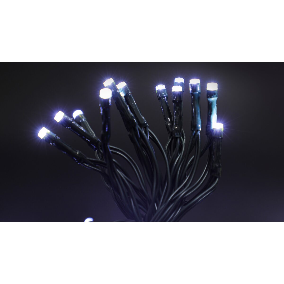 Instalatie de Craciun cu Baterii Tip Liniar, 2 jocuri de lumini, Fir Verde 3 m 30 LED -uri, Alb Rece - imagine 8