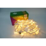 Instalatie de Craciun Embo® Tip Franjuri cu Flash, Sectiune 5 m, 143 LED-uri, Interconectabila, Fir Alb, Alb Cald - imagine 2