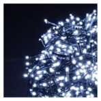 Sectiune Instalatie de Craciun, Embo®, Tip Turturi, 5 m, 143 LED-uri, cu Flash, Fir Negru, Lumina Alb Rece, IP44, Interconectabila - imagine 2