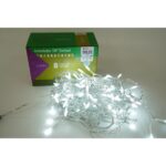 Instalatie de Craciun Embo® Tip Turturi, 8 jocuri de lumini Sectiune 3 m, 96 LED-uri, Interconectabila, Fir Transparent, Alb Rece
