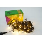 Instalatie de Craciun Embo® Tip Turturi, 8 jocuri de lumini Sectiune 3 m, 96 LED-uri, Interconectabila, Fir Negru, Alb Cald