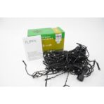 Instalatie de Craciun Embo® Tip Turturi, Franjuri cu Flash, Sectiune 4 m, 132 LED-uri, Interconectabila, Fir Negru, Alb Rece - imagine 2