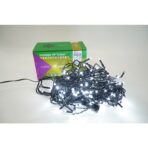 Instalatie de Craciun Embo® Tip Turturi, Franjuri cu Flash, Sectiune 4 m, 132 LED-uri, Interconectabila, Fir Negru, Alb Rece