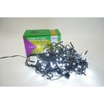 Instalatie de Craciun Embo® Tip Turturi, Franjuri cu Flash, Sectiune 4 m, 132 LED-uri, Interconectabila, Fir Negru, Alb Rece