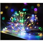 Instalatie de Craciun, Liniara, 20 m, Baterii, 200 LED-uri, Multicolor, 2 Jocuri de Lumini, Fir Cupru, Interior/Exterior, Embo