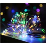 Instalatie de Craciun, Liniara, 20 m, Baterii, 200 LED-uri, Multicolor, 2 Jocuri de Lumini, Fir Cupru, Interior/Exterior, Embo