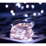 Instalatie Liniara de Craciun, 25 m, 250 Led-uri, Alb Rece, 8 jocuri de lumini, Transformator, Interconectabila, Prelungitor 5 m inclus, Fir Cupru, Embo