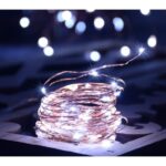 Instalatie Liniara de Craciun, 25 m, 250 Led-uri, Alb Rece, 8 jocuri de lumini, Transformator, Interconectabila, Prelungitor 5 m inclus, Fir Cupru, Embo