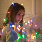 Instalatie sfere brad Craciun Embo, 3 metri, 20 LEd-uri, alimentare la retea, fir transparent, multicolora - imagine 8