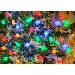 Instalatie sfere brad Craciun Embo, 3 metri, 20 LEd-uri, alimentare la retea, fir transparent, multicolora - imagine 9