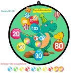 Joc Darts Embo pentru Copii, Placa Pliabila 36.5 cm, 8 Mingii Velcro/Scai Simple, 2 Mingii Luminoase, Model Dinozaur Park, Verde - imagine 2