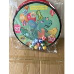 Joc Darts Embo pentru Copii, Placa Pliabila 36.5 cm, 8 Mingii Velcro/Scai Simple, 2 Mingii Luminoase, Model Dinozaur Park, Verde - imagine 7