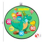 Joc Darts Embo pentru Copii, Placa Pliabila 70 cm, 8 Mingii Velcro/Scai Simple, 2 Mingii Luminoase, Model Dinozaur Park, Verde - imagine 2