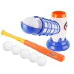 Joc de Baseball Interactiv, Lansator Embo, Aruncare prin Buton de Lansare pe Bata, Include Bata si 5 Mingii, 37 x 23 x 16 cm Baza, 59 cm Bata, Multicolor