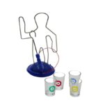 Joc de baut, Buzz Wire, Embo, pentru Petreceri, Distractie, Pahare de Shot din Sticla Incluse, 4 Jucatori, Multicolor