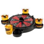 Joc de Baut Ruleta cu Pahare de Shot Embo, 15 x 16.5 cm, Rosu/Negru