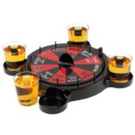 Joc de Baut Ruleta cu Pahare de Shot Embo, 15 x 16.5 cm, Rosu/Negru