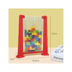 Joc de inteligenta Tetris puzzle tangram Embo, 70 de piese multicolore, 3D, montessori, interactiv, din plastic, zar inclus, sac depozitare piese, varsta peste 6 ani, 23 x 19.8 x 5 cm, cadru rosu - imagine 6