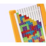 Joc de inteligenta Tetris puzzle tangram Embo, 70 de piese multicolore, 3D, montessori, interactiv, din plastic, zar inclus, sac depozitare piese, varsta peste 6 ani, 23 x 19.8 x 5 cm, cadru galben - imagine 7