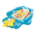 Joc de Masa Mini Bowling Interactiv pentru Copii, Embo, Mingi si Figurine Incluse, 26.5x19.5x5 cm, Albastru