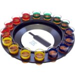 Joc de Societate "Adevar sau Provocare" Embo, Ruleta cu 16 pahare de Shot din Sticla, pentru Petreceri, Distractie, Cadouri, Multicolor